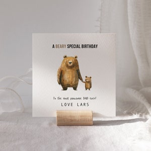 Personalised Birthday Card for Dad | Bear Birthday Card | Personalised Bear Card for Dad | Dad’s Birthday Card
