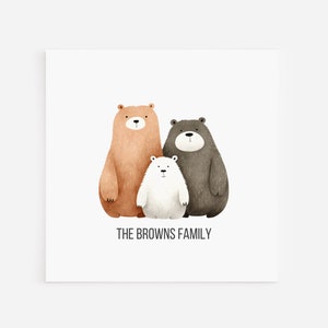 Personalised Family Bear Card | Bear Family Card | Personalised Bear Card