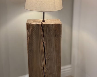 Reclaimed Wood lamp, Handmade, rustic, modern, vintage.