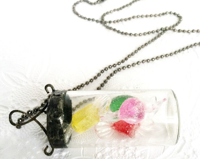 Candy Necklace Soldered Vial Necklace Christmas Candy Etsy