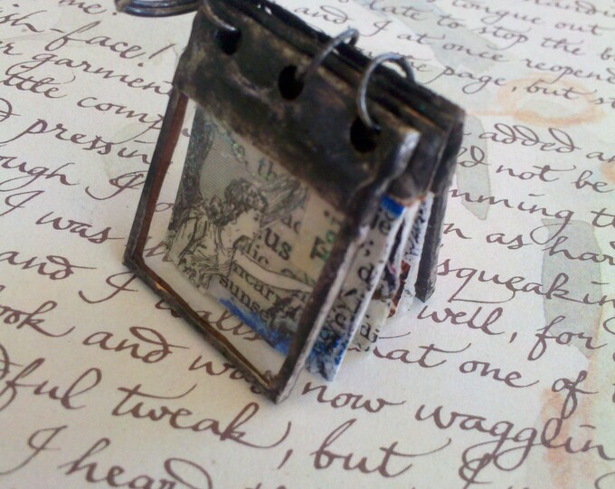 Soldered Stained Glass Miniature Journal Collage Art Book Etsy