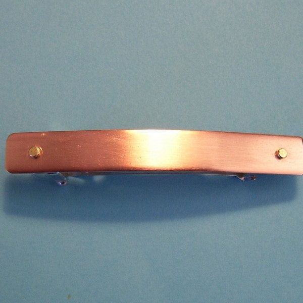 Simple Satin Finish Copper Barrette - Medium