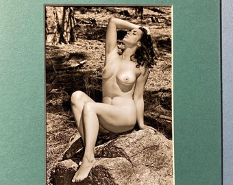 Akt der weiblichen Figur Fotografie Original schöner Outdoor Bild Matted Chromogene 5x7 Print