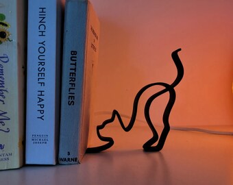 Serre-livres Chat Minimaliste - Léger et Élégant, Décoration de Bibliothèque, Idée Cadeau pour Amoureux des Chats