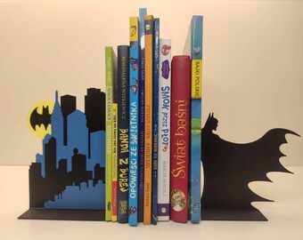 Serre-livres Batman et Gotham, Décoratif et Artistique, Pour Bibliophiles, Cadeau Idéal pour Fans de Comics