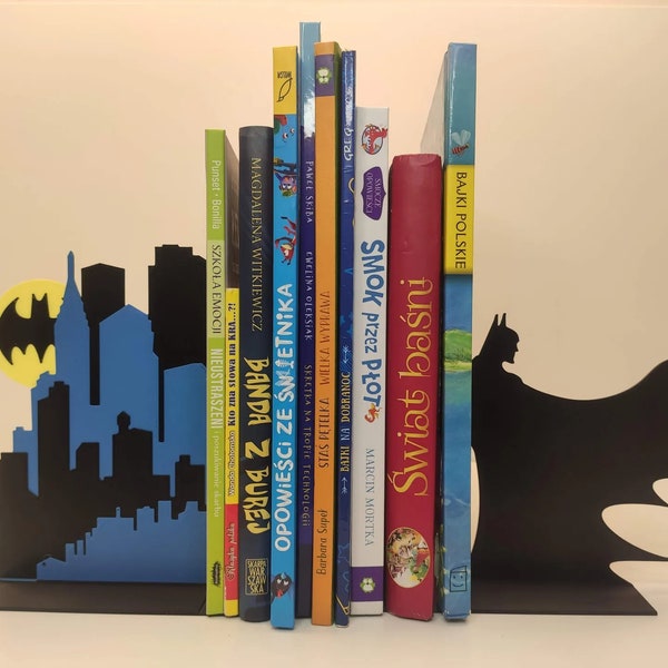 Serre-livres Batman et Gotham, Décoratif et Artistique, Pour Bibliophiles, Cadeau Idéal pour Fans de Comics