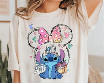 Transferencia DTF de Disney Stitch, Stitch listo para imprimir, Lilo y Stitch DTF, Minnie Bow DTF, Magic Kingdom DTF, Disneyland DTF, Mickey Castle DTF