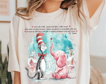 Retro Dr Seuss DTF Transfer, Read Across America Ready To Press, Dr Seuss Quote Transfer, We're All A Little Weird DTF, The Cat In The Hat