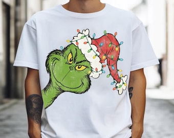 Transferencia DTF de Navidad retro, personajes navideños listos para imprimir, DTF de película navideña, DTF de Grinch navideño, transferencia de Feliz Navidad