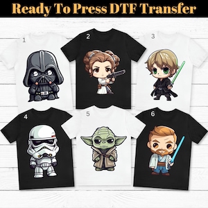Disney Star Wars DTF Transfer, Star Wars Characters Transfer, Galaxy Wars Heat Transfer, Custom Character Star Wars DTF, Disney Group Dtf