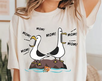 Mom Mom Mom Nemo Seagull DTF Transfer, Finding Nemo Ready To Press, Disney Seagull DTF, Disney World DTF, Funny Mother's Day Transfer