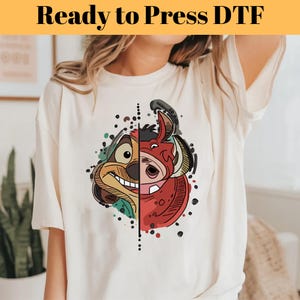 Timon And Pumbaa DTF Transfer, Disney Characters Ready To Press, Hakuna Matata DTF, Wild Trip DTF, Animal Kingdom Heat Transfer, Lion King