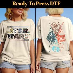 Disney Star Wars Two Sided DTF Transfer, Star Wars DTF, Darth Vader Transfer, Galaxy&#39;s Edge DTF, Retro Star Wars Dtf, Disney World Dtf