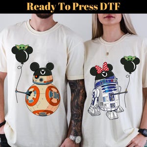 Disney Star Wars DTF Transfer, R2D2 BB8 Couple DTF, Star Wars Couple DTF, Star Wars Ready To Press, Valentines Day Dtf, Disney Honeymoon Dtf