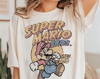 Super Mario Bros DTF Transfer, Super Mario Ready To Press, Retro 80s Gamer DTF, Nintendo World Transfer, Vintage Nintendo Super Mario DTF