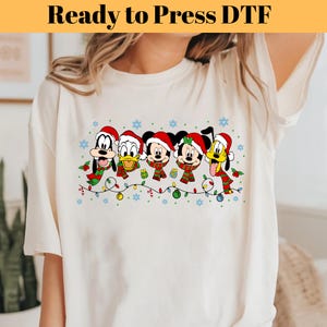 Mickey and Friends Christmas DTF Transfer, Disney Christmas Lights Transfer, Mickey Merry Christmas DTF, WDW Disneyland Xmas Dtf, Xmas Dtf