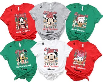 Custom Disney Family Christmas DTF Transfer, Matching Christmas DTF, Personalized Disney Character Christmas DTF, Disneyland Custom Name Dtf