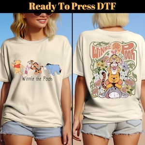 Retro Winnie The Pooh DTF Transfer, Pooh And Friends DTF, Disney Pooh Transfer, Pooh Ready To Press, Winnie The Pooh Transfer, Pooh Bear DTF
