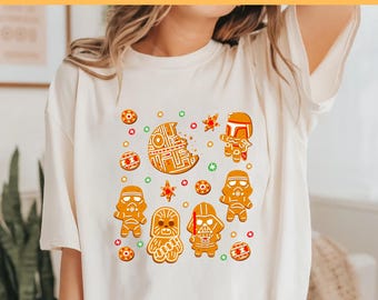 Star Wars Gingerbread Cookies DTF Transfer, Galaxy War Ready To Press, Christmas Cookie Transfer, Cute Gingerbread DTF, Christmas Characters