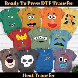 Disney Toy Story DTF Transfer, Custom Character Toy Story DTF, Toy Story Characters DTF, Toy Story Faces Transfer, Toy Story Costume Dtf