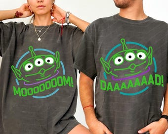 Disney Alien Toy Story Mom Dad DTF, Disney Father Mother Matching DTF Transfer, Family Matching DTF, Mother&#39;s Day Dtf, Father&#39;s Day Dtf, Mom