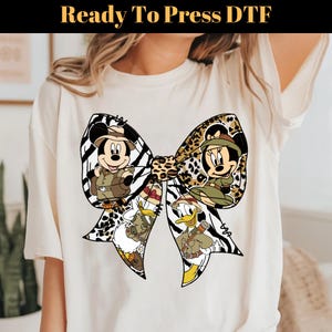 Mickey And Friends Leopard Coquette DTF, Disney Animal Kingdom DTF Transfer, Animal Kingdom Transfer, Disney Safari DTF, Family Trip Dtf