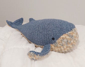 Handmade Crochet Humpback Whale | FINISHED Product | Blue Whale Plushie