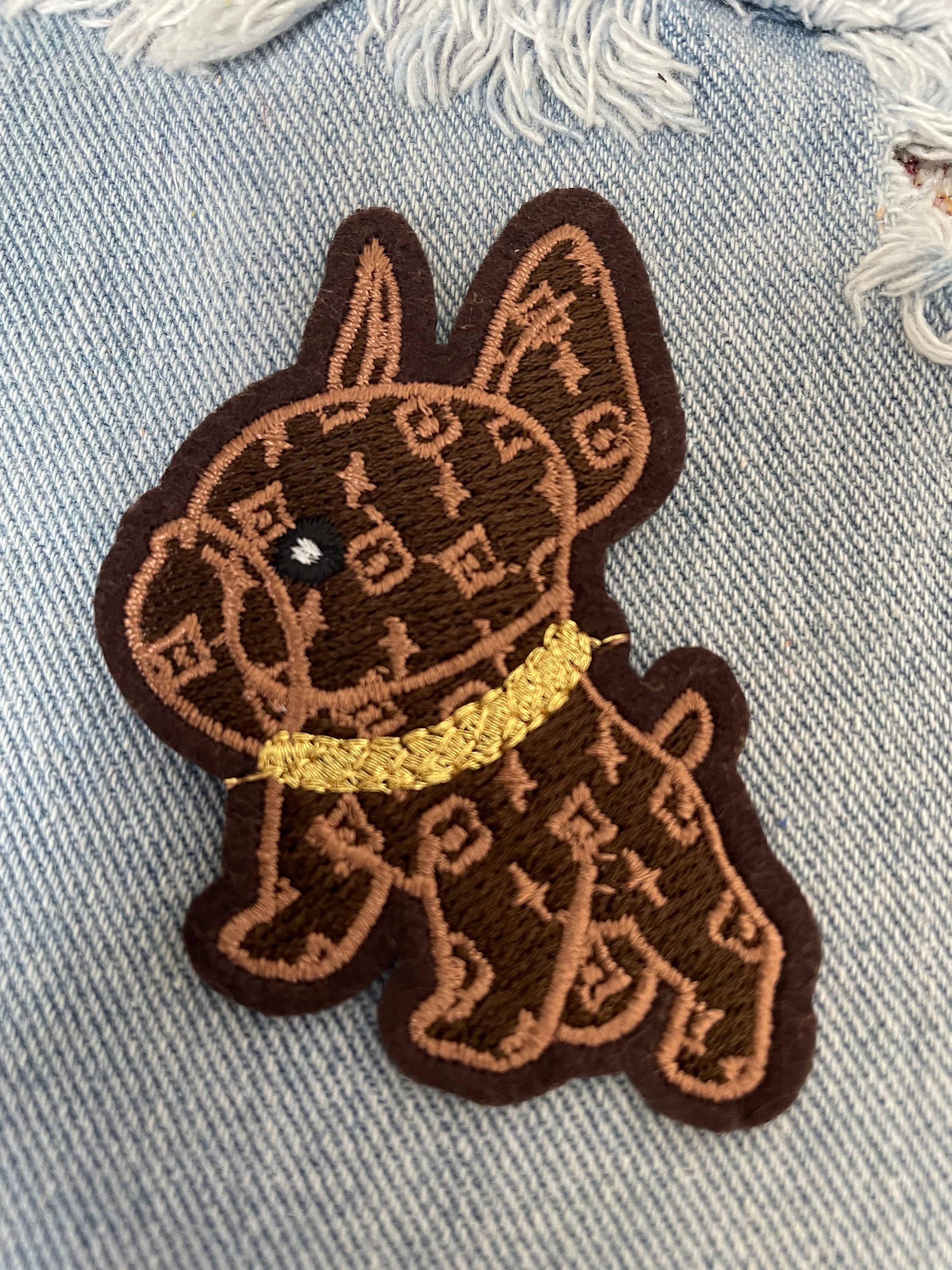 【GRAVER】22FW★ Yellow Puppy Embroidery WhiteClip S Padding Gold Collar Puppy Patch - Etsy