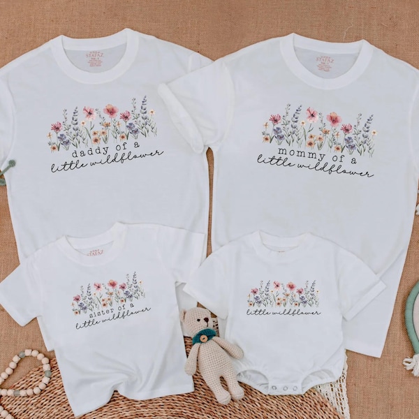 Little Wildflower Birthday Matching Family Shirt, Wild One Birthday Outfit, Girl Boho Birthday Party, Wildflower Mommy and Me Birthday Shirt