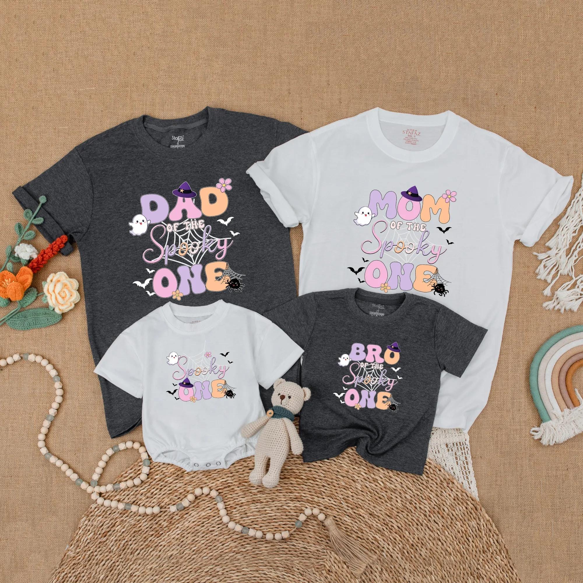 Custom Spooky One Halloween Matching Family Shirt, 1st Birthday Ghoul Shirt, Personalized Boo Day Outfit, Mom Dad Sibling Spooky One Gift