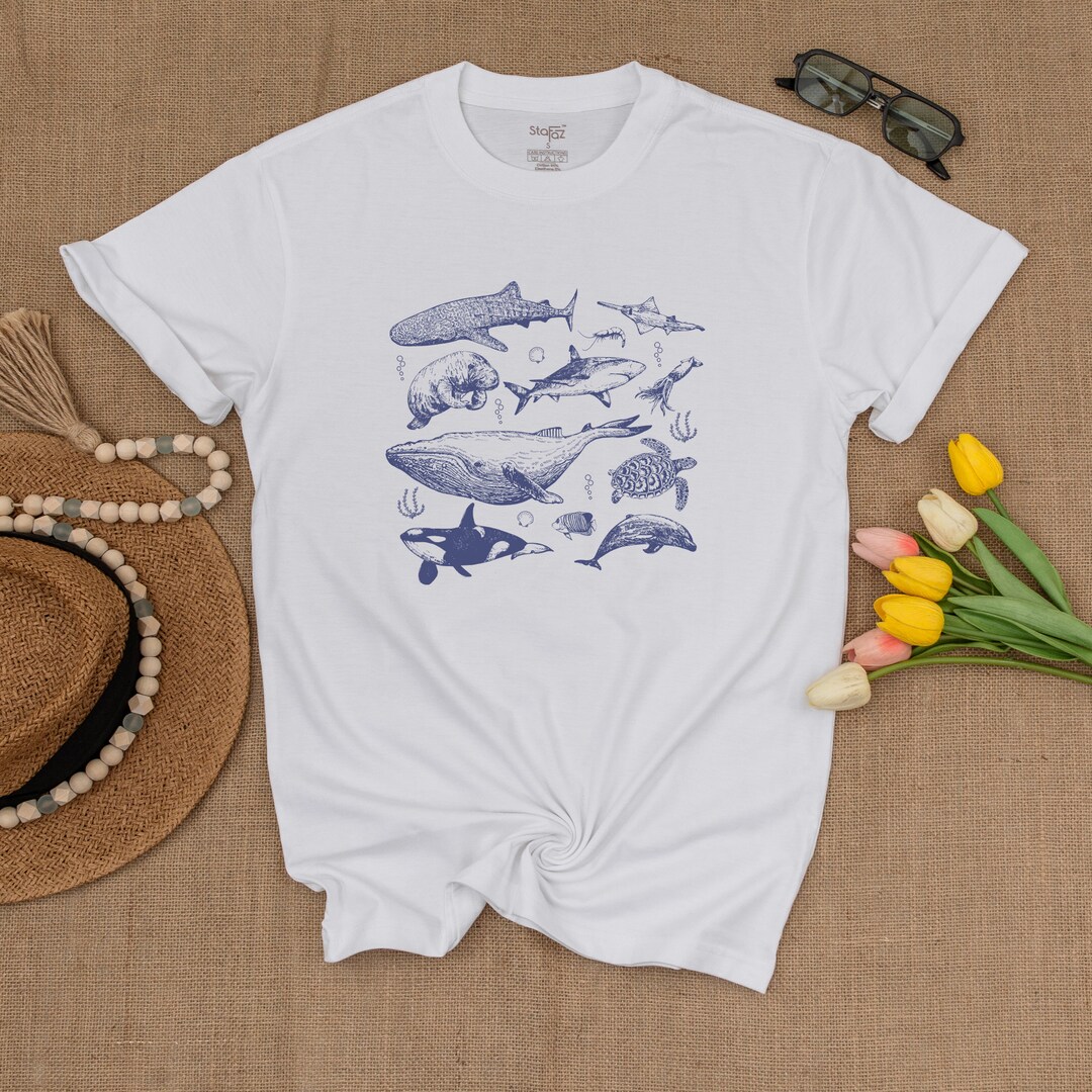 T-shirt Vintage 90s Sea Otter – Loutre De Mer Motif – Taille L – Coton – Taché – Style Y2K Années 90