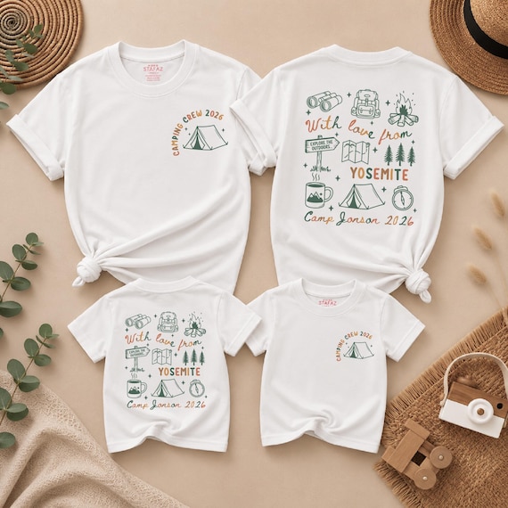 Family Camping Shirts, Custom Family Camp Trip Shirt, Matching Camping Crew Tees, Personalized Summer Camp Tshirt, Family Reunion Group Tees