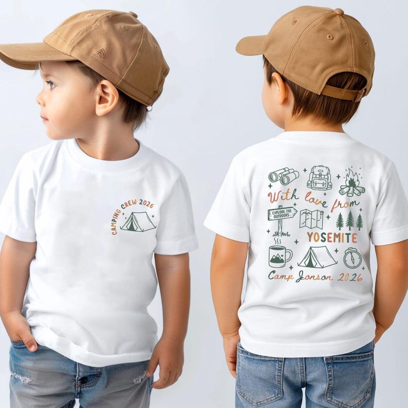 Family Camping Shirts, Custom Family Camp Trip Shirt, Matching Camping Crew Tees, Personalized Summer Camp Tshirt, Family Reunion Group Tees image 2