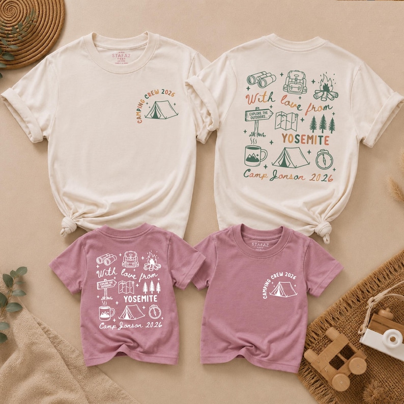 Family Camping Shirts, Custom Family Camp Trip Shirt, Matching Camping Crew Tees, Personalized Summer Camp Tshirt, Family Reunion Group Tees image 5