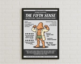 The Fifth Sense Poster, Funny Parody Movie Print from It’s Always Sunny in Philadelphia, Dolph Lundgren Fake Film Poster, Man Cave Gag Gift