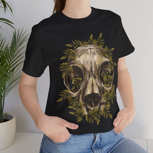 Goblincore Skull Shirt, Cottagecore Shirt, Forest Nature, Botanical Woodland, Gothic style, Goblincore, Skull, Beauty in the Ugly