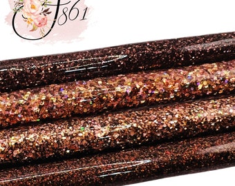 Personalized BROWN & COPPER Glitter Pens w/ Black or Blue Ink Inkjoy by Papermate