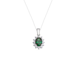 Oval Emearld Necklace ,14K Solid Gold Emerald Necklace, 14K Emerald Pendant Gold, May Birthstone Necklace, Pendant for Woman , Gift for Her