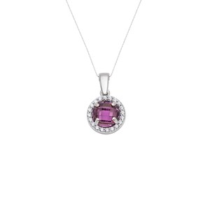 Runde Double Cut Amethyst-Halskette, 14K Solid Gold Amethyst-Halskette, 14K Amethyst-Anhänger, Februar Birthstone, Anhänger für Frau für Mama
