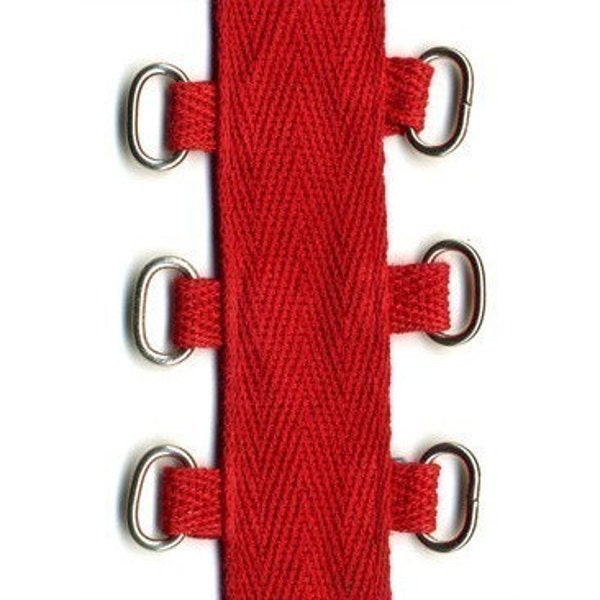 4 Yards RED Double Ring EYELET/Grommet Tape DIY Punk