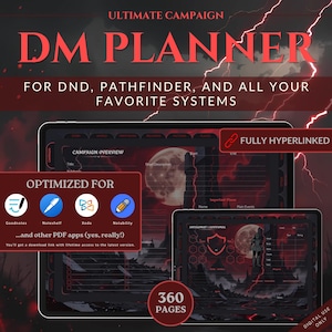 Digital DND Journal for DnD 5e | Hyperlinked DM Planner Pdf | DnD Goodnotes Notability | Campaign Session Tracker | D&D Worldbuilding (Onyx)