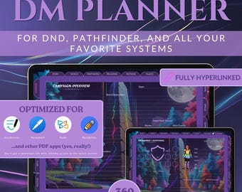 Digital DND Journal for DnD 5e | Hyperlinked DM Journal | DnD Goodnotes Notability | Campaign Session Tracker | D&D Worldbuilding (Rainbow)