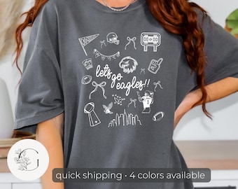 Eagles Football Comfort Colors T-Shirt: Vintage Style Game Day Tee