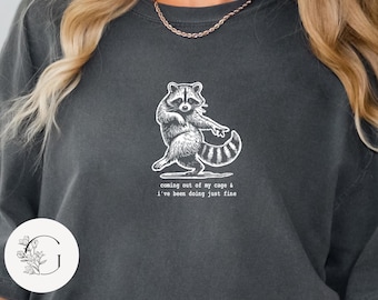 Comfort Colors Raccoon Meme Tee: 2000s Vibe, Funny Animal T-Shirt