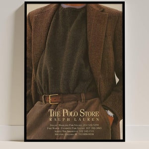 Polo Ralph Lauren 1990 FALL カタログ ビンテージ Vintage Ralph Lauren Fashion Poster 1990s, Iconic Polo Ralph
