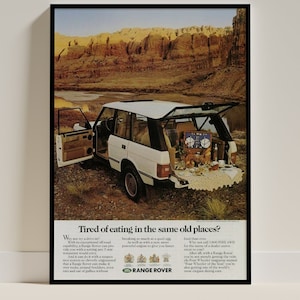 Retro Range Rover Classic Poster - Stampa artistica di pubblicità di auto d'epoca, perfetta per l'arredamento della casa, le caverne degli uomini e come regalo speciale per gli amanti delle auto 5