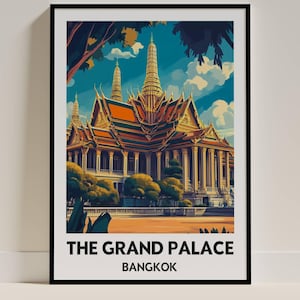 The Grand Palace Bangkok Poster Iconic Thailand Landmark Wall Art Asia Travel Print Perfect Home Decor and Gift for Thai Lovers and Travel