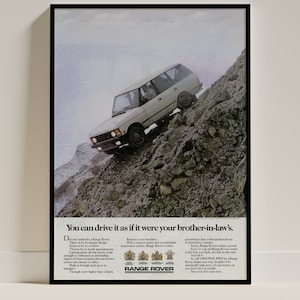 Range Rover Classic Retro Poster - Vintage Car Ad Art Print, Ideal for Man Caves, Home Decor, Perfect Gift for Car Lovers and Enthusiasts 7