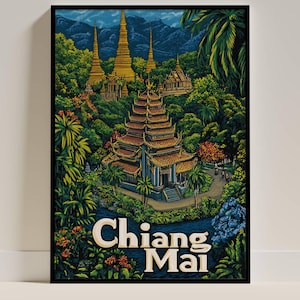 Chiang Mai Print, Thailand Travel Poster, Southeast Asia Wall Art, Chiang Mai Travel Gift, Perfect Home Decor for Thai Travel Lovers