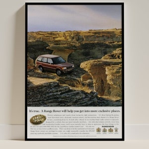 Vintage Range Rover P38 Poster - Retro Automotive Ad Art Print for Car Enthusiasts, Perfect Home Decor for Man Caves, Unique Gift Idea 1